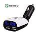 2-Port USB Car Charger, HAWEEL Quick Charge 3.0 2-Port (Max 3.4A) with LED Screen Display and Voltage Alarm for iPhone7 / 7 Plus, iPhone 6 / 6s, Samsung S7, S7 Edge, Huawei Tablet and All Devices