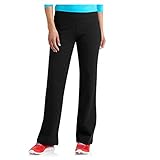Danskin Now Womens Dri-More Core Bootcut Yoga Workout Pants - Regular or Petite (Medium Petite, Black)