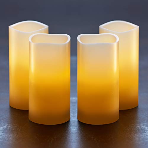 Flameless Candles（Set of 4）Led Flickering Candles 3 x 3 inches Tall