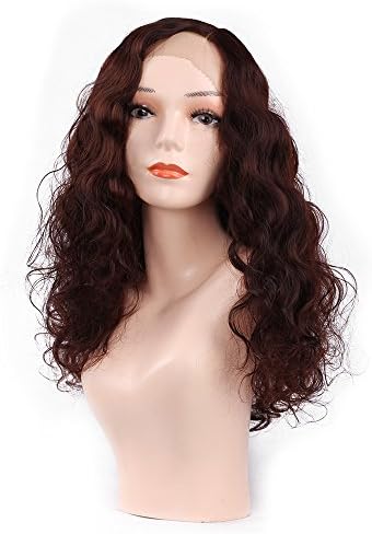 UQinZ Curly Lace Front Wigs 20 Inches Synthetic Wig Wavy Hair for Women Medium Length Heat Resistant Fiber Lace Wig Natural Hairline Full Wigs For Black Women (Brown Color #4)