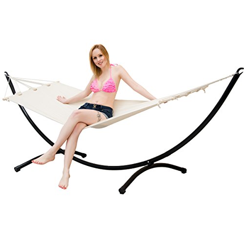 AMANKA Outdoor Hängematte mit Gestell 1 Person - 300cm Hängemattengestell bis 120kg - 190x80 Hängematte für Garten mit Gestell Hängematte für Balkon Hängeliege mit Gestell - Boho Gartenliege Hängend – Bild 7
