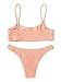 SOLY HUX Women's Two Piece Shirred Bikini Set Tangelo S
