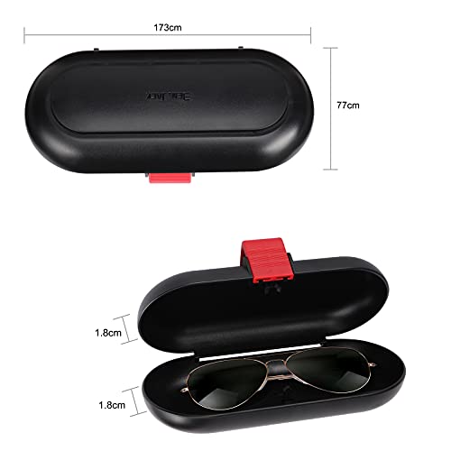 Emoin Sunglasses Holder for Car,Car Visor Sunglass Holder,Auto Sunglasses Holder Case with Card Slot,Universal Car Glasses Holder for Sun Visor,Eyeglasses Visor Organizer Storage Case for Men Women