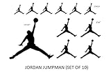 Set NBA Jordan 23 Jumpman Logo AIR Huge Vinyl Decal Sticker for Wall Car Room Windows (White)