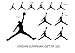 Set NBA Jordan 23 Jumpman Logo AIR Huge Vinyl Decal Sticker for Wall Car Room Windows (White)