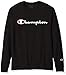 Champion Men's Athletic Men's Classic Jersey Long Sleeve Script T-Shirt, Black, Med