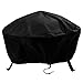 Sunnydaze Round Outdoor Fire Pit Cover - Heavy-Duty 300D Polyester and PVC with Drawstring Closure - Black - 30-Inch