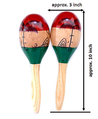 6 MARACAS+LARGE+REAL+RUMBA+SHAKERS