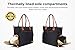 Breast Pump Bag for Work with Rich Tan Handles Staging Mat Sophisticated Design That Suits Workplace Thermally Lined Compartments Perfect Gift for New Moms (Solid Black)
