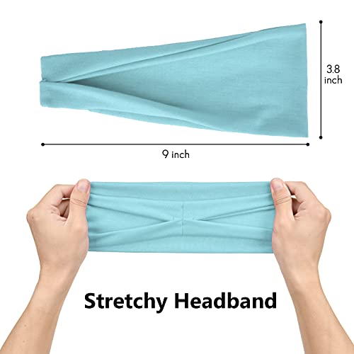 Women\'s Headbands Elastic Head Bands No Slip Fashion for Women Yoga Boho Hair Bands Workout Sports Sweat Headband