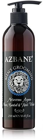 Azbane, Moroccan Argan Face Beard & Hair Wash 250 ML / 8.45 Fl.OZ by Azbane