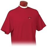 Monterey Club Mens Dry Swing Short Sleeve Mock Neck Jersey Shirt #1146 (Caledonia Red, Large)