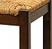 Bar Stool, 24-Inch Rush Seat Walnut Finish S/2, Set Of Two