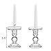 Sidith Clear Glass Pillar Candle Holder, Dual Use Taper Candle Stand for Pillar or Taper Candlesticks (2 Pack) (5.5