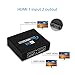 Hdmi Switch Splitter - 4K HDMI Cable Splitter 1 in 2 out HD Signal Splitter, 2 Ports Powered Hdmi Super Mini Splitter for Full HD 1080P with 3D Capability, Super FUN for HDTV, Game Consoles, PC & More
