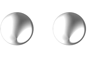 Silver Smile - 14K Solid White, Rose and Yellow Gold Ball Earrings for Women, Light Weight Studs, Attractive Butterfly Back Design, Ideal Gift for Loved Onces, Comes in 3mm/ 4mm/ 5mm/ 6mm/ 7mm/ 8mm