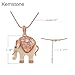 Kemstone Lovely Rose Gold Animal Pendant Necklace Long Necklace Jewelry for Women (elephant,short)