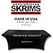 Pro DJ Event Table Scrim with Cable Pass-Through Inserts - SKRIMS Rectangular Four-Way Stretch Spandex Table Cover - 4 ft. Elastic Tablecloth - Black