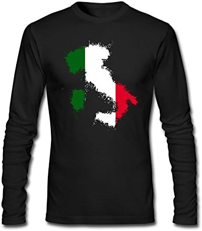 Italy Spray Paint Casual Fashion Cotton Durable Coverseamed Neck Adult&Youth Men'sLong Sleeve Tee