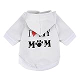 Howstar Pet Clothes, Puppy Hoodie Sweater Dog Coat Warm Sweatshirt Love My Mom Printed Shirt