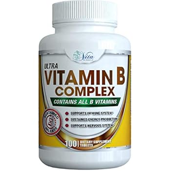 Super Vitamin B Complex Supplement All B Vitamins High Potency Less Stress More Energy Plus Sustained Release Vit B Supplements Pure B Complex 100