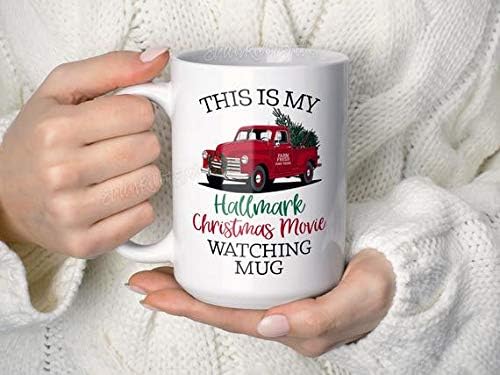 This Is my Hallmark Christmas MOVIE WATCHING Mug, Christmas Movie Watching Mug, Christmas Tree Truck Mug, Vintage, Christmas Coffee Mug