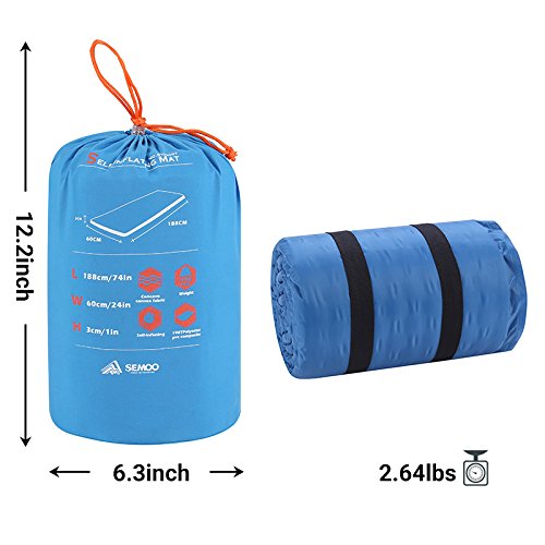 SEMOO Self-Inflating Camping Sleeping Mat/pad, Lightweight, Water Repellent Coating for Hiking&Camping