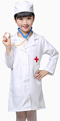 Solartime Doctor Role Play Costume Set Childrens Lab Coat Role Soft Quality Lab Coat for Kids (M)