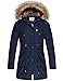 WenVen Women's Fleece Cotton Military Coat