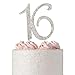 16 Cake Topper - Premium Silver Metal - Sweet 16 Birthday Party Sparkly Rhinestone Decoration Makes a Great Centerpiece - Now Protected in a Box