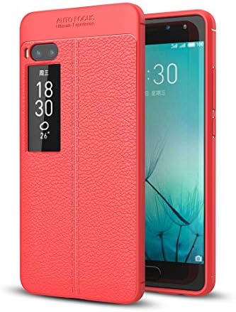 RONGCHAO Case for mobile phone For Meizu Pro 7 Plus Litchi Texture Anti-slip Soft TPU Protective Back Cover Case (Black) Shell Cover (Color : Red)
