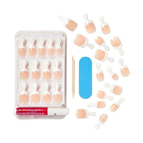 Kiss Everlasting French Nail Manicure, Chip-Free with Flexi-Fit Technology, Real Short, "Endless", Nail Kit with Pink Nail Glue (Net Wt. 2 g / 0.07oz.), Mini File, Manicure Stick, and 28 Fake Nails - Image 9