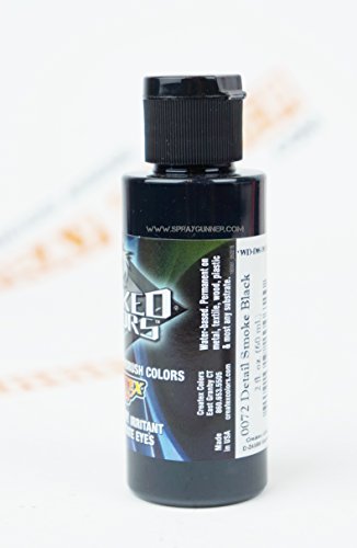 Createx Wicked Colors W072 Detail Smoke Black 2oz. water-based universal airbrush paint. by SprayGunner