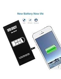Batería de repuesto para iPhone 6s, batería de alta capacidad de 2200 mAh de iones de litio con juego completo de herramientas de reparación, instrucciones (idioma español no garantizado)