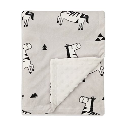 Boritar Baby Receiving Blanket Super Soft Minky with Double Layer Dotted Backing, Lovely Zebra Printed 30"x40"