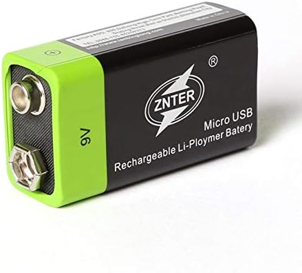 Pudincoco ZNTER Ultra-Efficient 9V 400mAh USB Rechargeable 9V Lithium Polymer Battery for RC Camera Drone Accessories(Color：Black&Green)