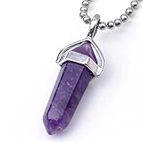 Ayliss® Quartz Crystal Healing Point Chakra Cut Gemstone Pendant for Necklace (Amethyst)