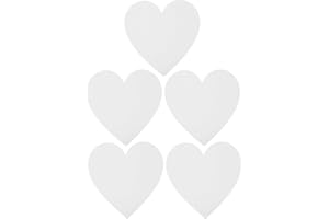 Ipetboom 5 Pcs Heart Shape Cotton Canvas Boards 15x15cm Acrylic Painting Panels Artist Drawing Paper DIY Art