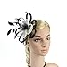Merya Dress 2 Tone Kentucky Derby Fascinators Church Tea Party Bridal Hat Mesh Cocktail Headwear Feather Hats Black-White