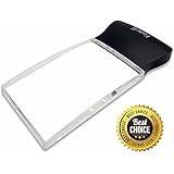 Fancii LED Light 2X Large Rectangular Handheld Magnifier Reading Magnifying Glass - 2.3" X 4" Rimless Distortion-Free Lens for Seniors, Low Vision, Books, Pages, Magazines, Newspapers, Maps, and More