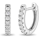 In Season Jewelry CZ Girls Hoop Earrings for Kids - 925 Sterling Silver Little Girl Hoop Earrings - Hypoallergenic & Comfortable with Secure Latch Closure