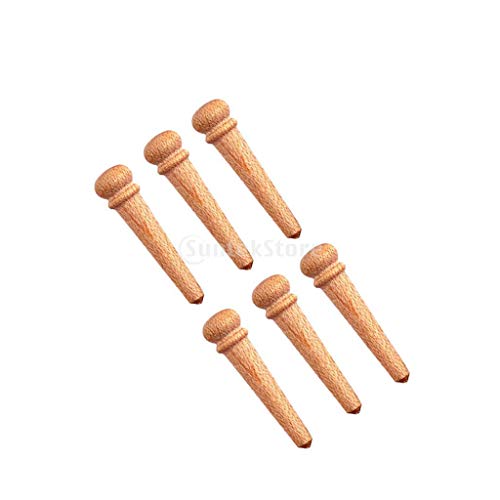 6pcs Durable Maple Acoustic Guitar Bridge Pins String Pegs for DIY Accessory