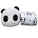 Cute Panda Velvet Plush Coral Fleece Throw Pillow and Blanket Set (Black White)