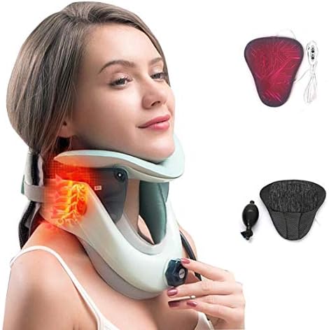 Unbne Cervical Traction Device,Inflatable Adjustable Neck Stretcher Collar, Inflatable Hot compress Traction Anytime and Anywhere