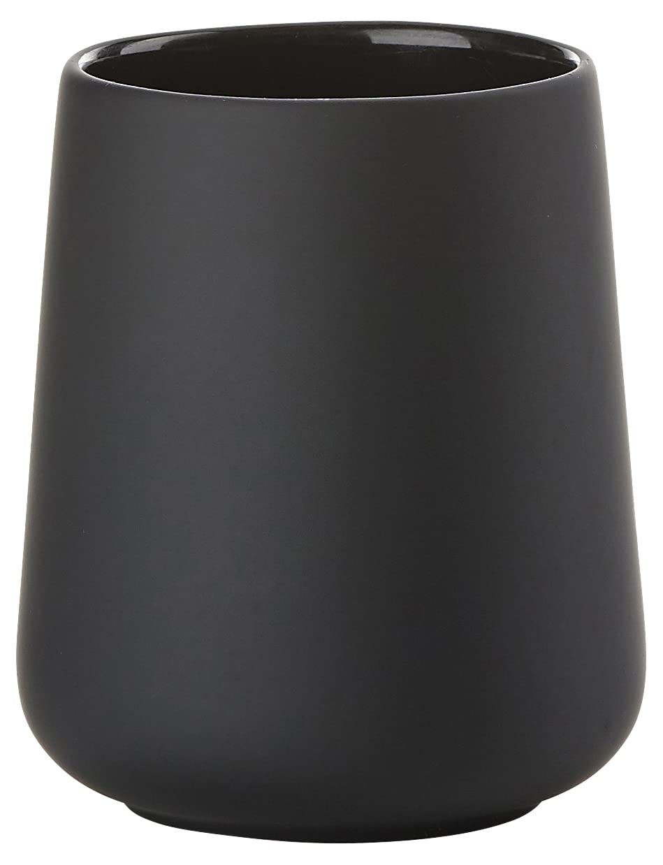 Zone Denmark Nova One Toothbrush Tumbler, Ceramic Bathroom Cup, Toothbrush Holder for Toothpaste and Accessories, Soft Touch Surface, Ø 8 cm H 10 cm, Black — image 1