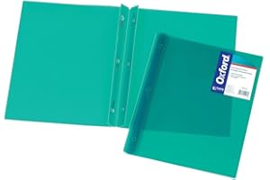 Oxford Duotang, Plastic Report Cover, Letter Size, Translucent Green, 50-Sheet Capacity, Clear Front with Metal Fasteners, fo