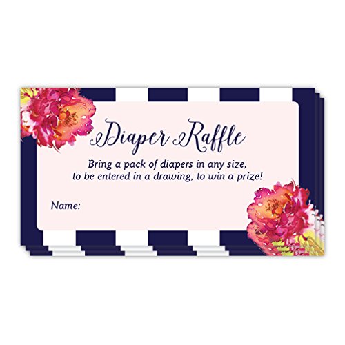 Amazon Com 48 Pack Diaper Raffle Ticket Name Tags Girl Baby Shower