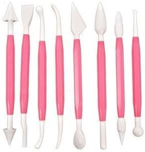 AKORD Cake Decorating Sugarcraft Modelling Tools Kit 8 Pieces Pink
