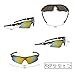 Hisea UV400 Polarized Sunglasses Sports Glasses for Men with 5 Interchangeable Lenses for Cycling Golf Fishing Baseball Running, Tr90 Unbreakable Frame