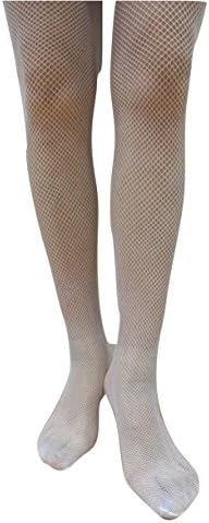 Hotsteps Fishnet Glitter Tights White/Silver
